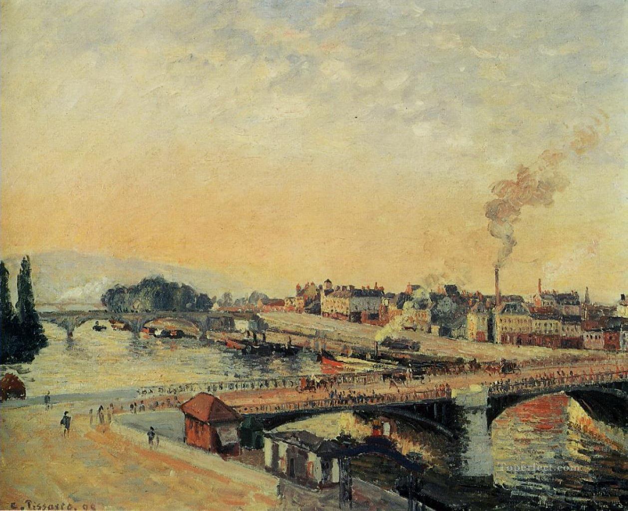 Amanecer en Rouen 1898 Camille Pissarro París Pintura al óleo